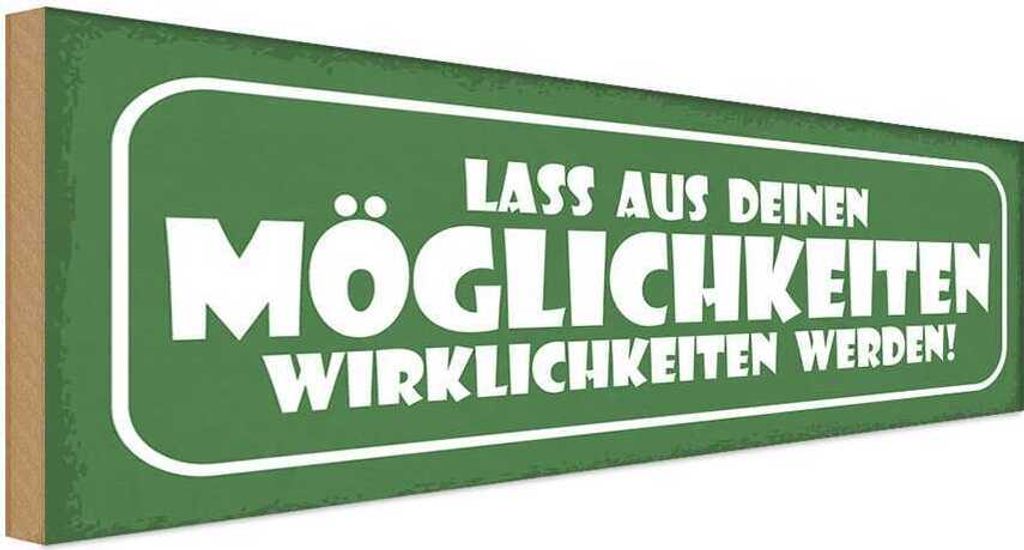 vianmo Holzschild 10x27 cm aus Möglichkeiten Wirklichkeiten
