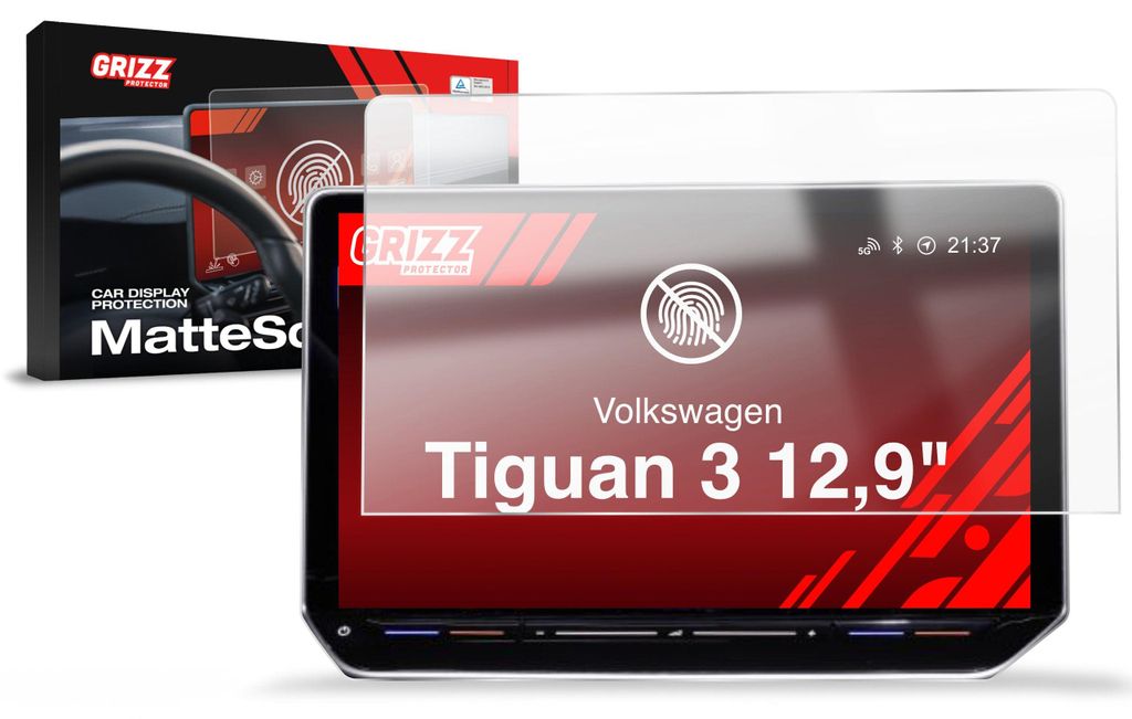 Matte Autodisplayfolie für Volkswagen Tiguan 3 12,9" (2024-2026), Grizz Protector