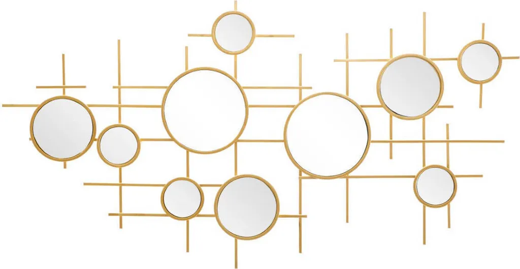 Miroir mural design métal noir 117x61 cm - Sculpture murale géométrique