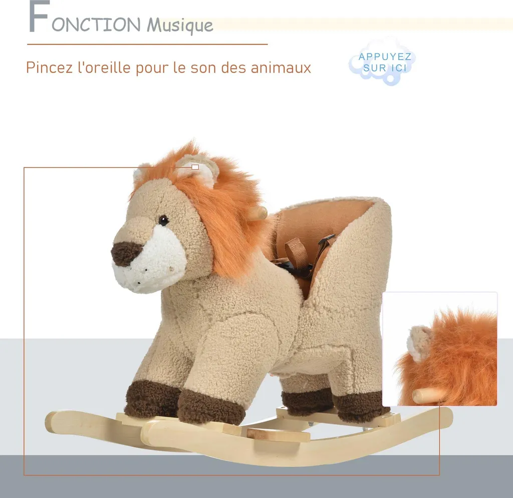 Bascule Lion Enfant : Stable et Confortable pour un Jeu Sans Risque - 9