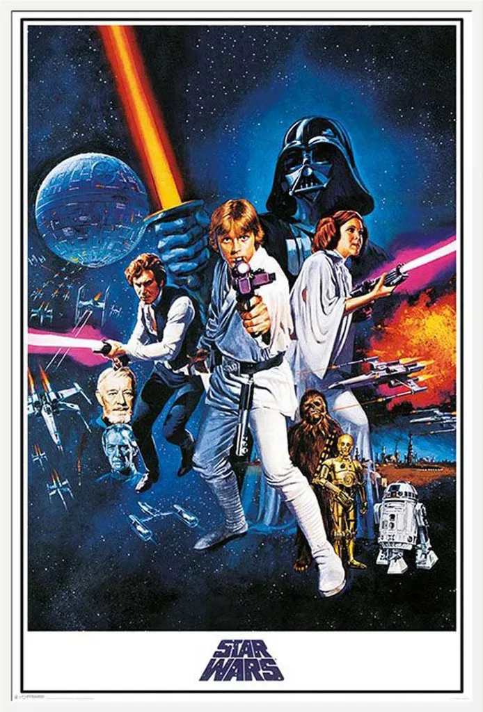 Affiche Star Wars Un Nouvel Espoir sous Cadre Blanc Shinsuke 61x91,5 cm