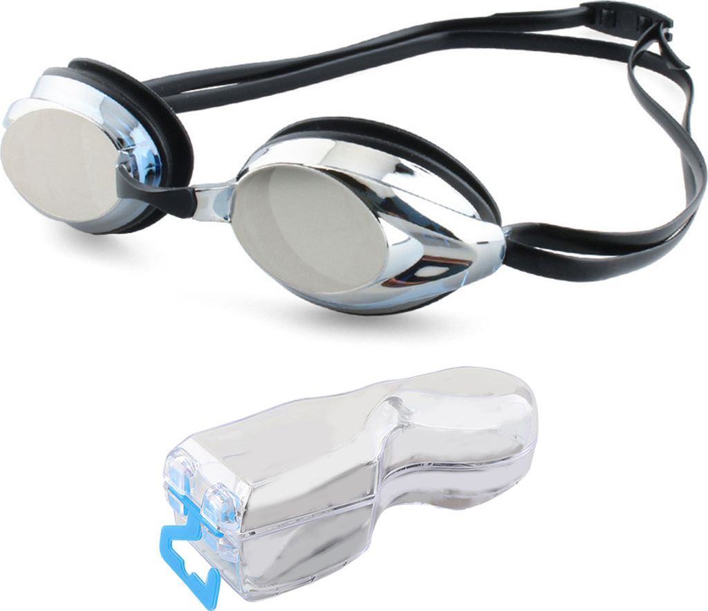 Schwimmbrille mit Antibeschlagbeschichtung, klarem Sichtfeld, UV-Schutz und verstellbarem Riemen