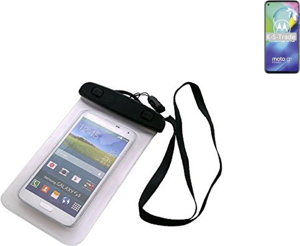 K-S-Trade Schutz Hülle Handy Hülle Kompatibel mit Motorola Moto G8 Power Beach Bag wasserdicht 16cm x 10cm Schutzhülle Staub Sand Flachwasser