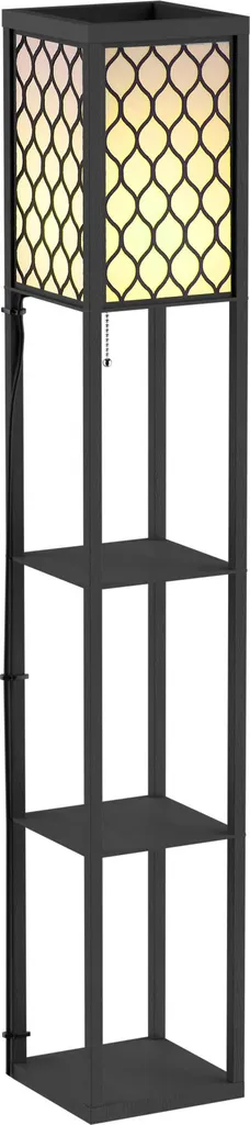 Lampadaire Étagère Anti-Encombrement 160 cm Noir pour Petit Espace