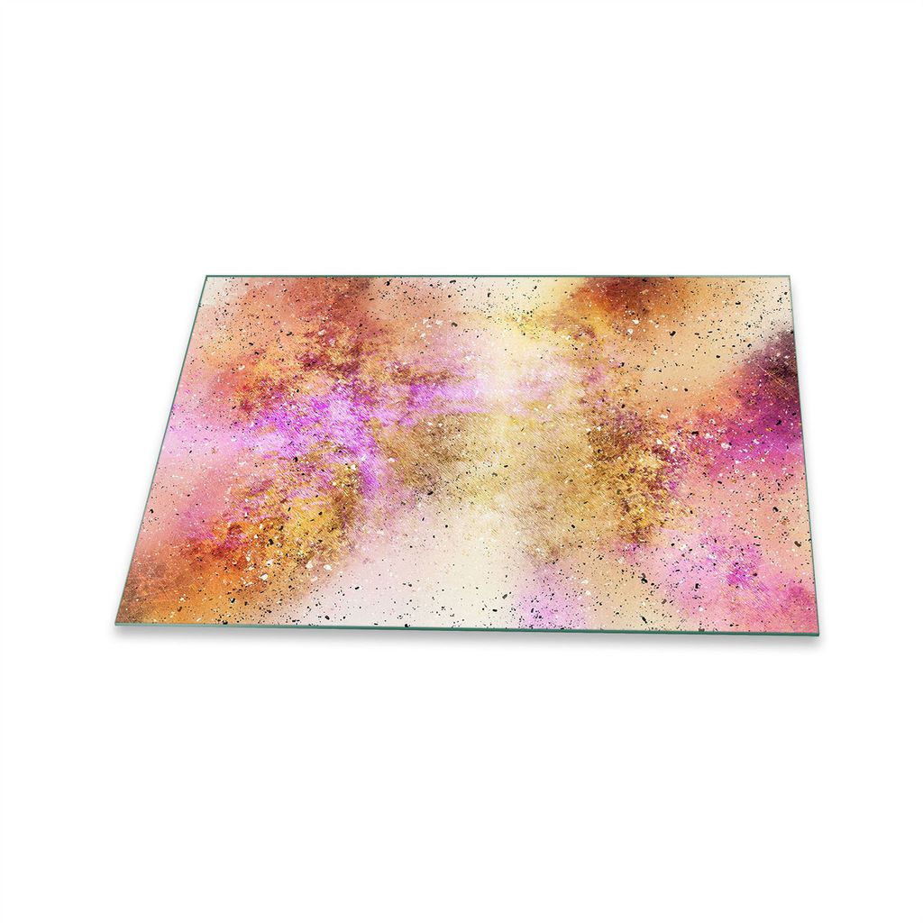 Herdabdeckplatte Glaskeramik 1 Teilig 80x52 Abstrakt Braun Abdeckung Glas Spritzschutz