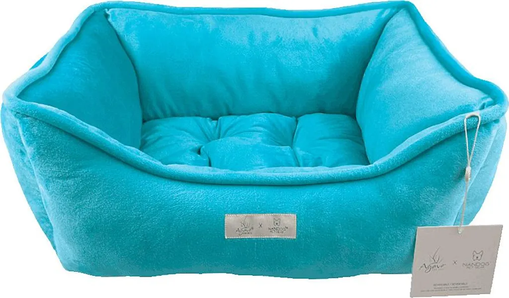 Panier Micro-Peluche Vert Pétrole Réversible Agave : Douceur et Praticité