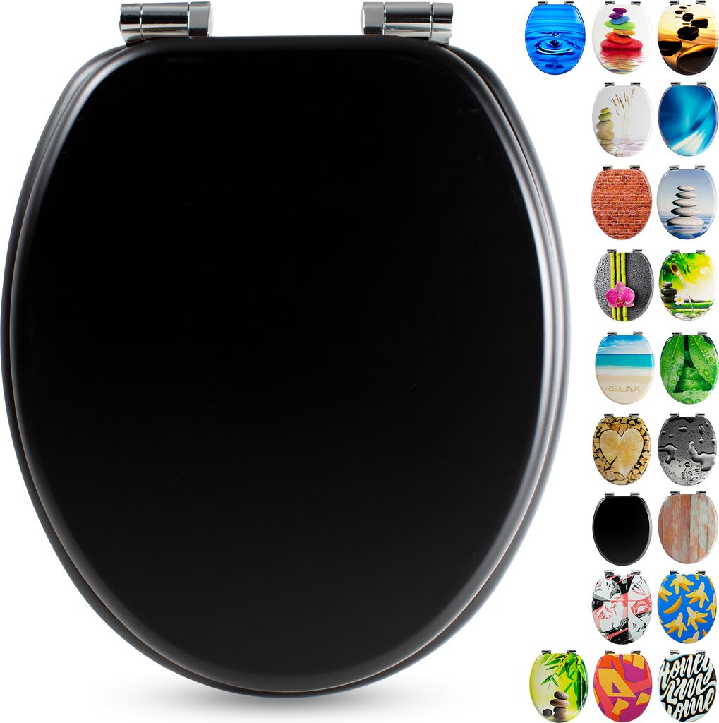 Sanfino® Premium WC Sitz "All Black" hochwertiger Produktbild 