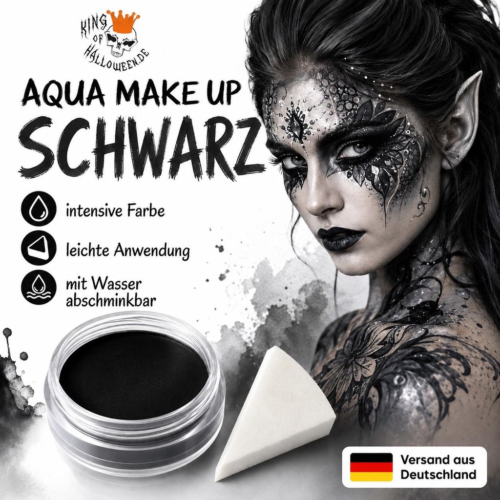 Premium Aquaschminke Schwarz 14 g mit passendem Produktbild 