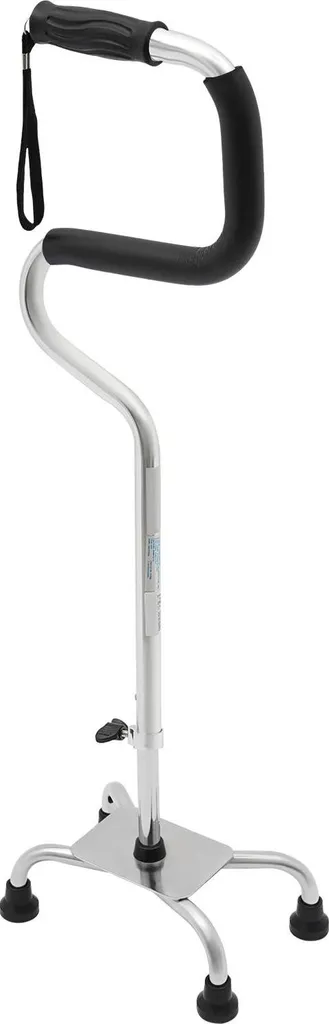 Canne quadripode ergonomique pour adulte - Hauteur ajustable blanc