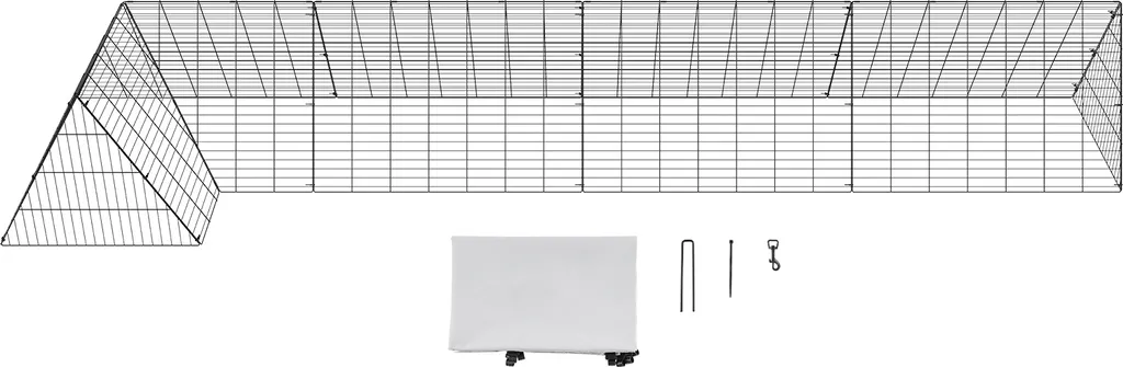 Tunnel Poulailler Portable en Acier Vert avec Cadre d'Angle Robuste