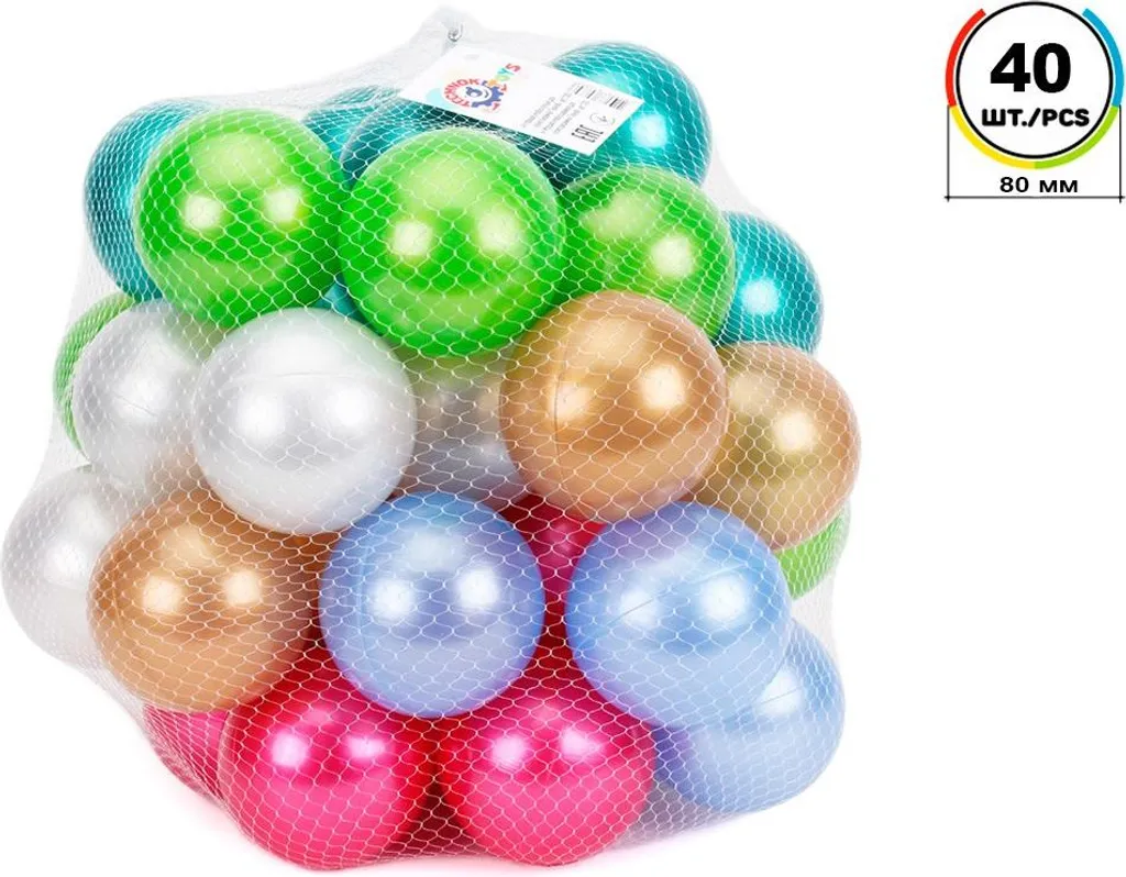 TechnoK 7303 Billes de Billard Perlées - Set de 40 Billes Multicolores