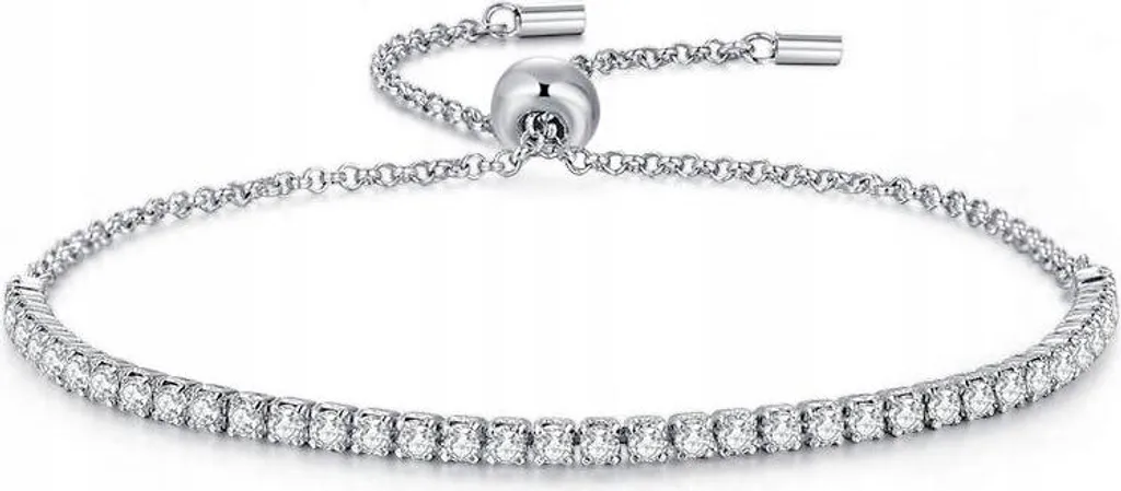 Bracciale in argento con diamanti e zirconi, argento 925