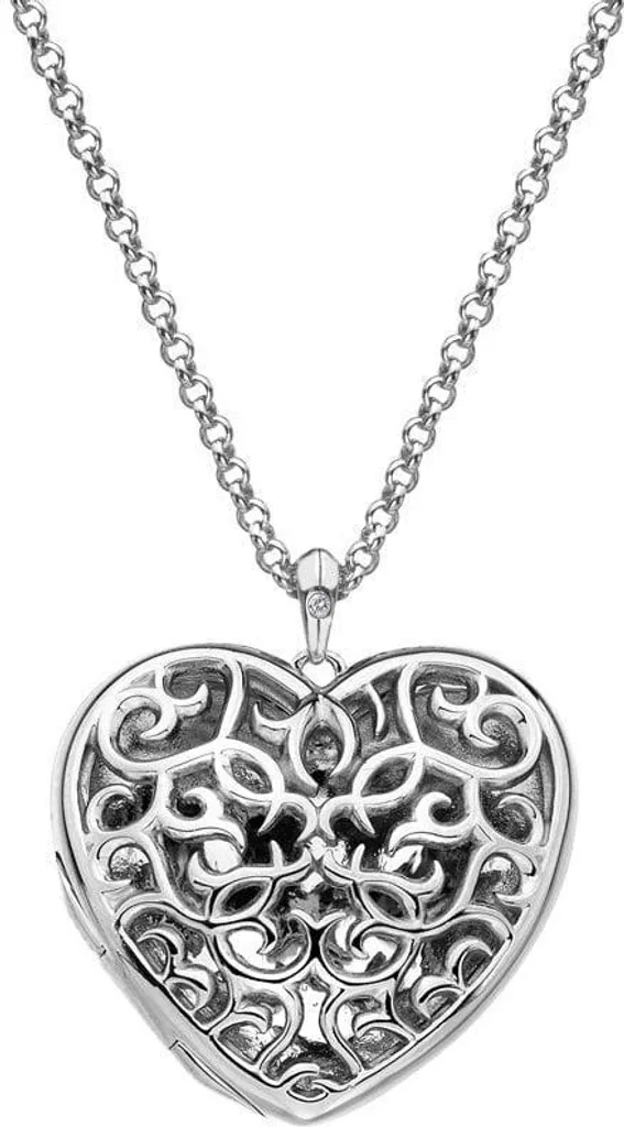 Collier Médaillon Cœur DP669 avec Diamants pour Femmes - Grand Modèle