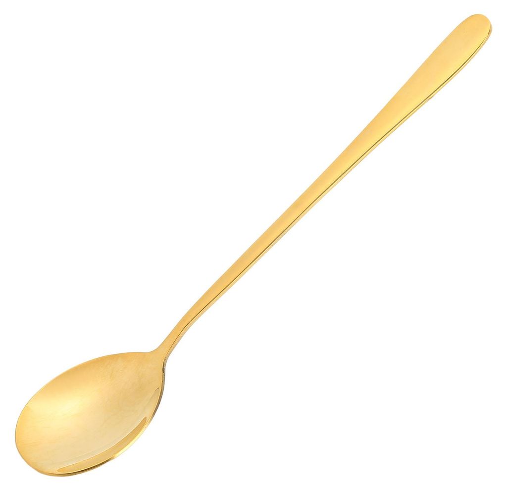 Gold Suppenlöffel Polierprozess Rostschutz Messing-Esslöffel mit langem Griff für Restaurants Partys
