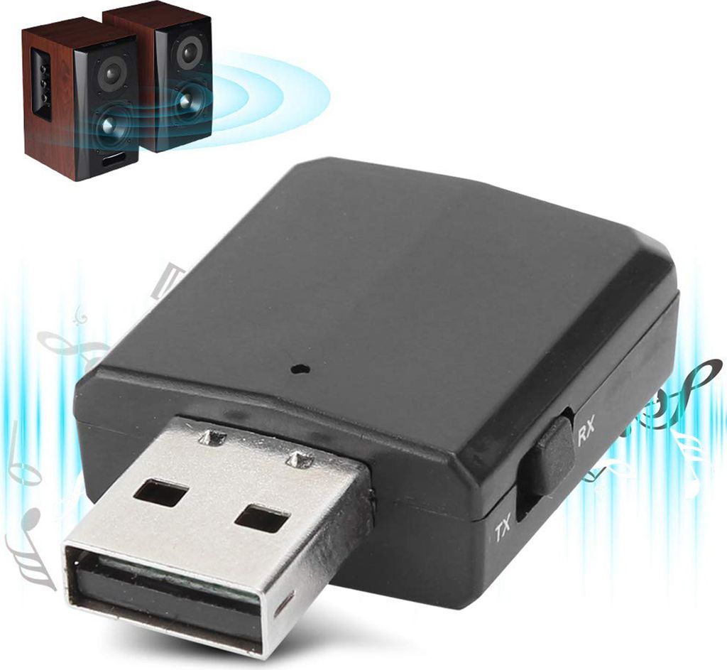 Bluetooth 5.0 Audio Sender-Empfänger – 3,5 mm Adapter, 2-in-1 Wireless Transmitter & Receiver für PC, TV, Auto, USB, HiFi-Kopfhörer