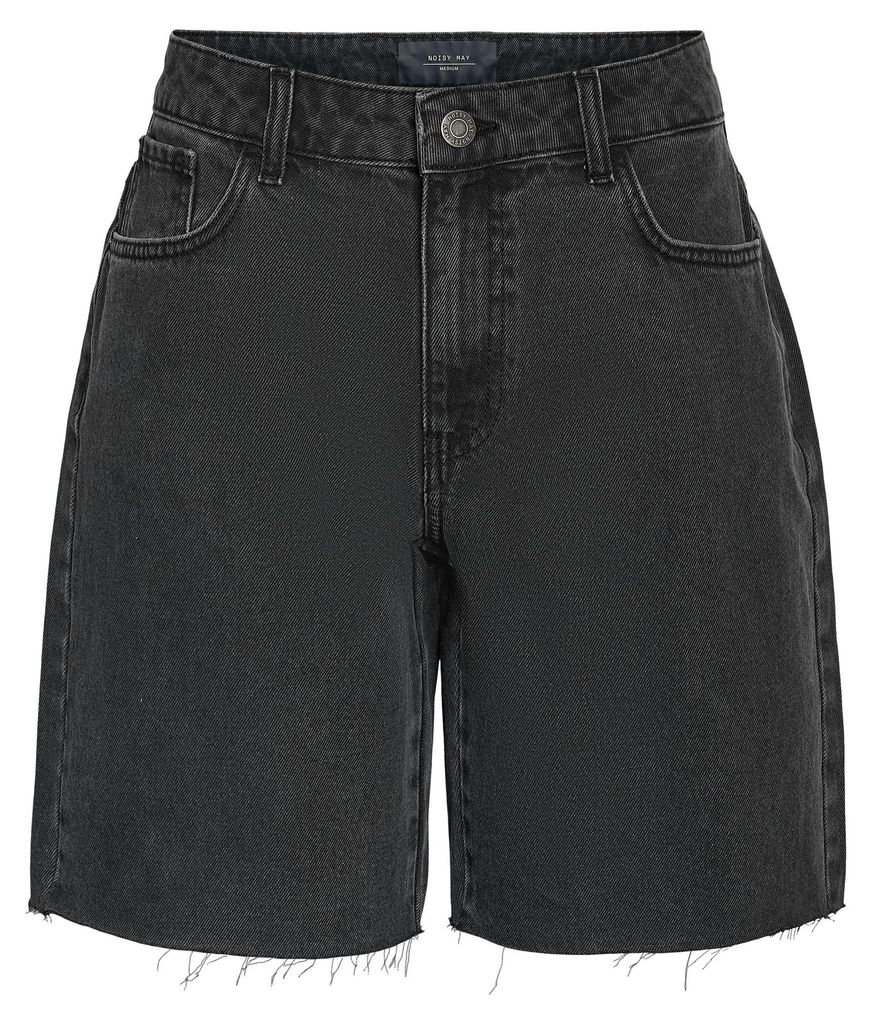 NOISY MAY Knielang Jeansshorts Loose Fit Sommer Reißverschluss Größe: L