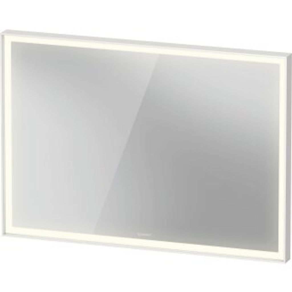 Duravit L-Cube Spiegel mit integrierter Beleuchtung, eckig, 1000x700x67mm, Weiß Aluminium Matt, LC7382018180000