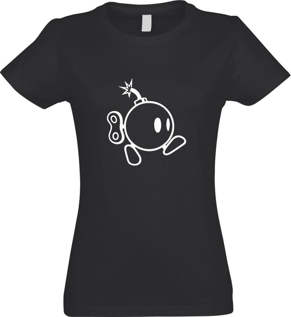 Kiwistar - T-Shirt tailliert - Damen - Graphit - Bomber Running Bomb - mit Motiv Bedruckt - Funshirt Design - Sport - Freizeit - Damen - XXL