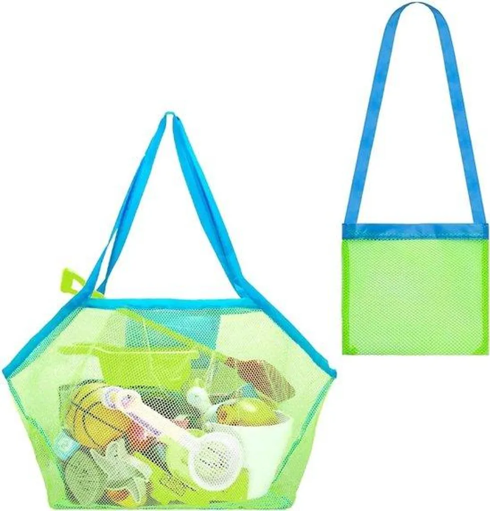 Grand sac de plage en filet anti-sable et léger pour la famille - x2