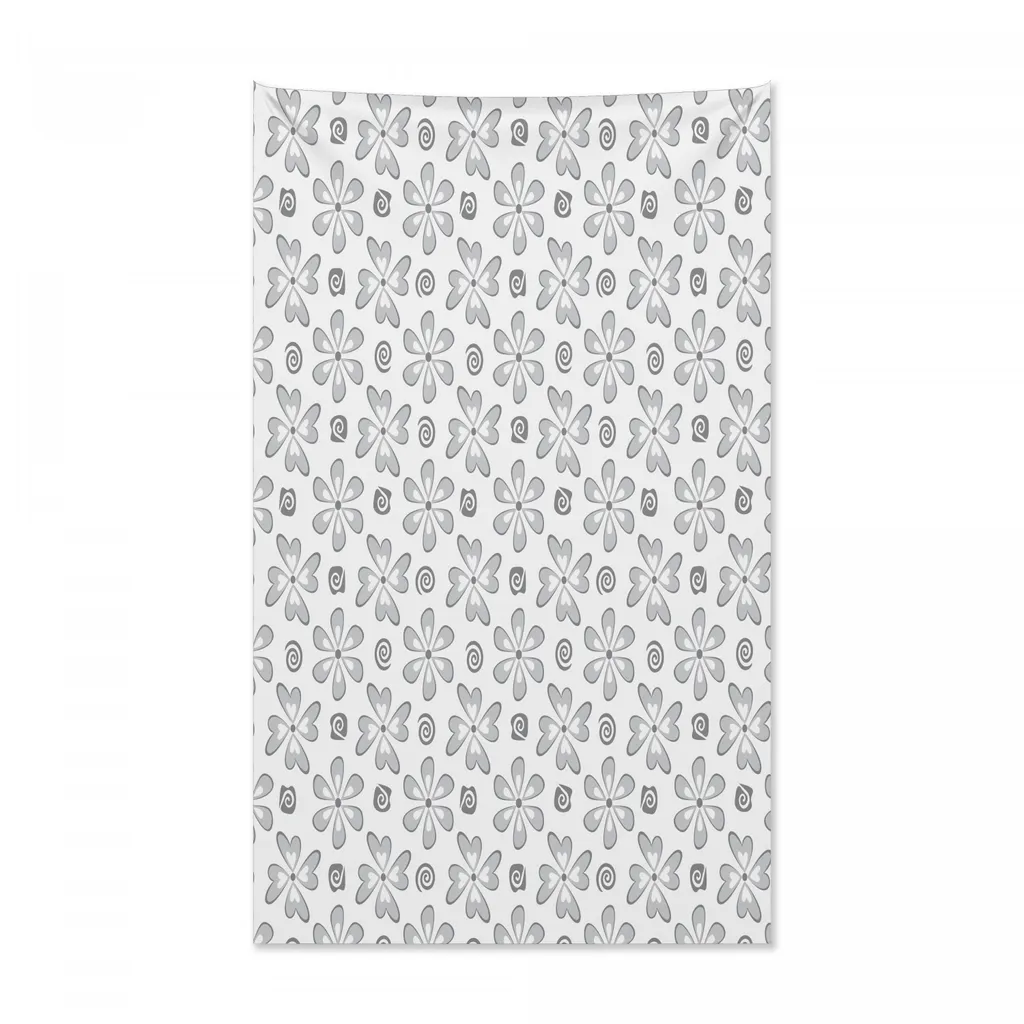 Abakuhaus Arazzo e Copriletto Margherite Grigio Bianco 140x230 cm