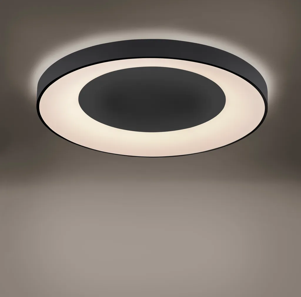 Plafonnier LED 6600lm ultra puissant, intensité CCT ajustable, gris 54W