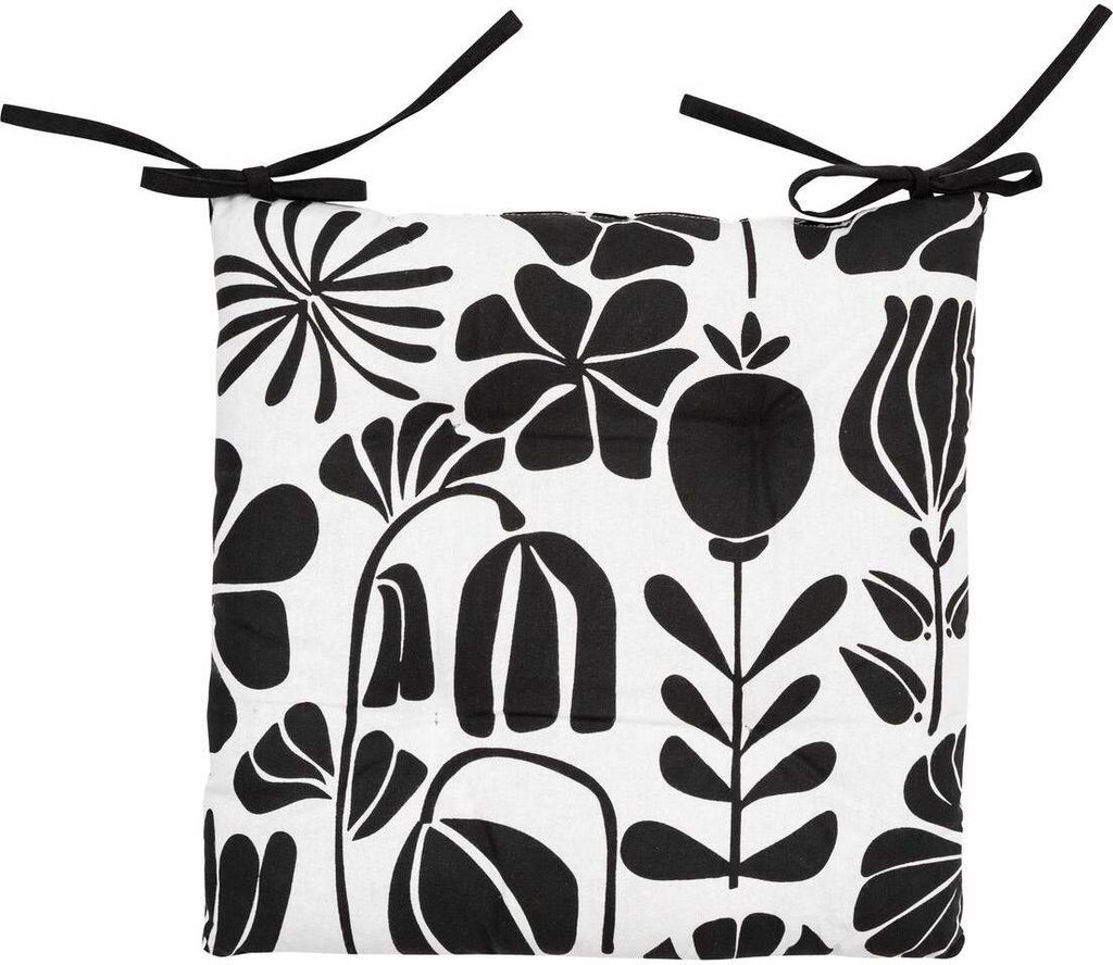 Stuhlgalette "twisted lime" baumwolle schwarz & weiß 38x38cm - Atmosphera créateur d'intérieur