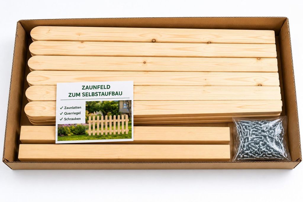 Zaunfeld 90x200cm Sibirische Lärche – Bausatz zur Produktbild 