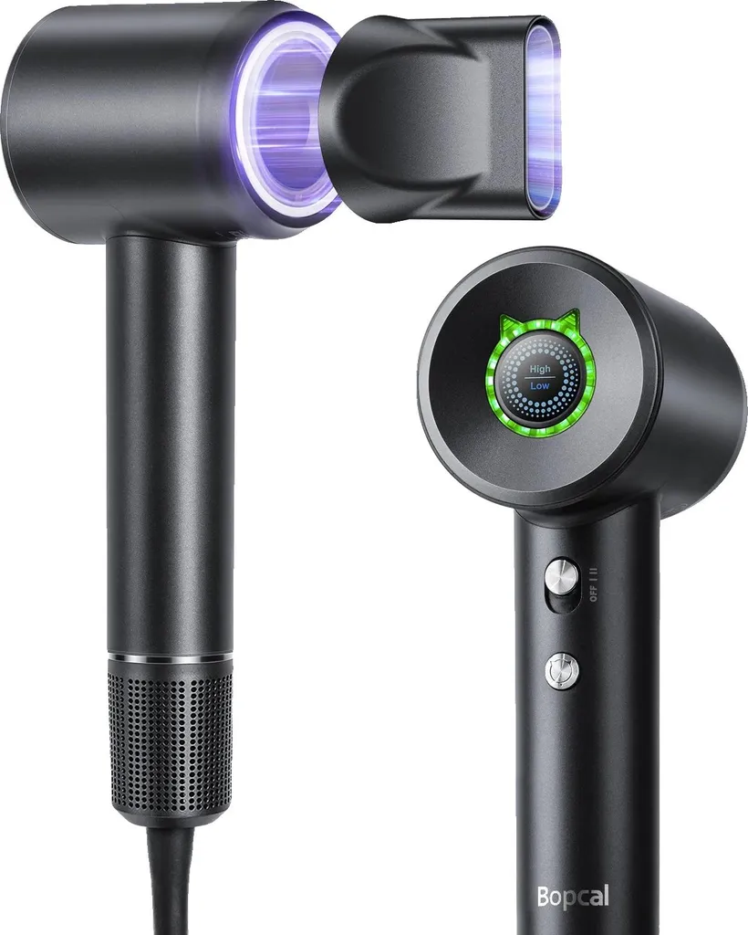 Sèche-cheveux ionique 1600W noir avec régulateur thermique électronique