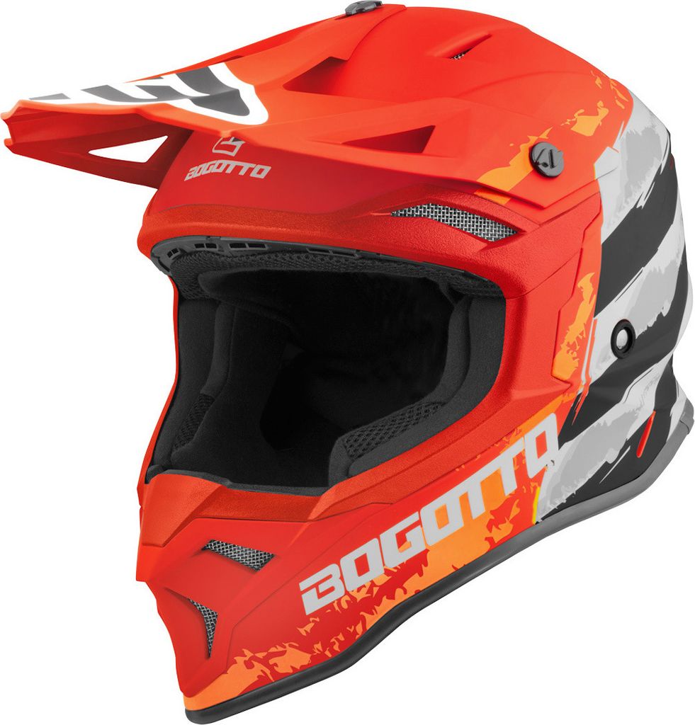 Bogotto V337 Wild-Ride Crosshelm, orange/schwarz/weiß, XL