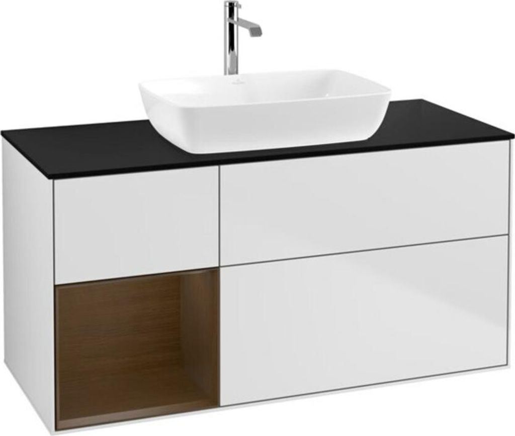 V&B Waschtischunterschrank Finion 120cm, Pl bla m, Reg wal ven, wh. m Lac