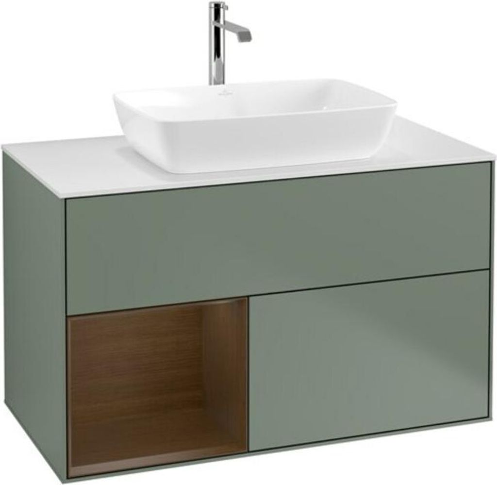 V&B Waschtischunterschrank Finion 100, Pl wh. m, Reg wal ven, Oli. m Lac