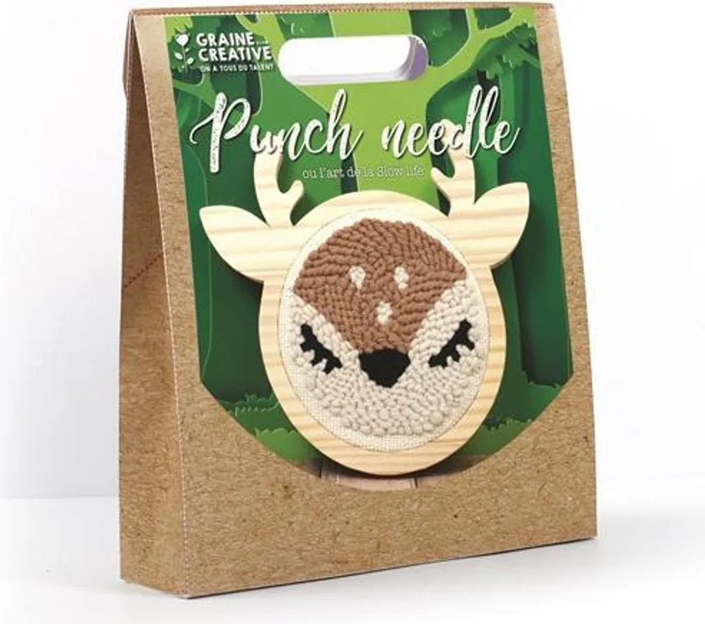 Kit de Broderie Punch Needle Motif Biche pour Décoration Murale DIY