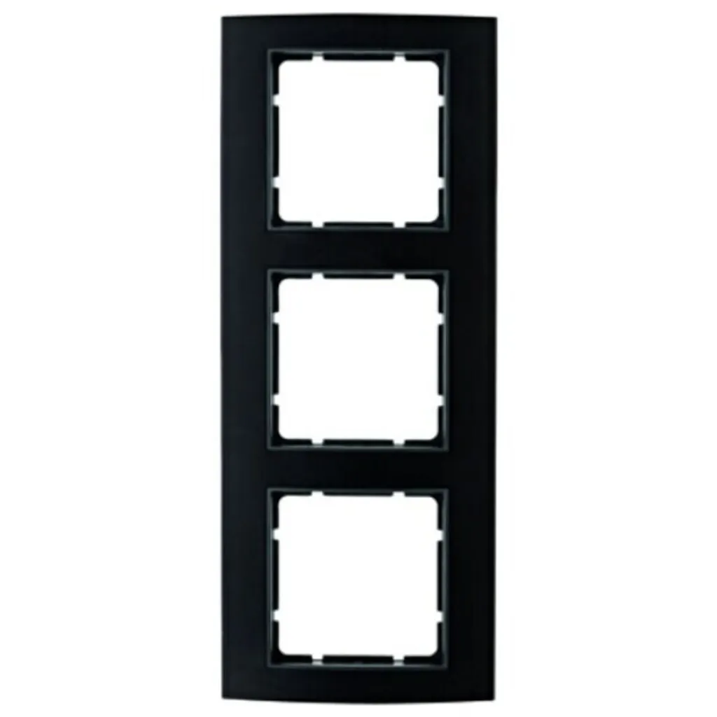 Plaque triple Berker B.3 anthracite pour aligner 3 prises - 2