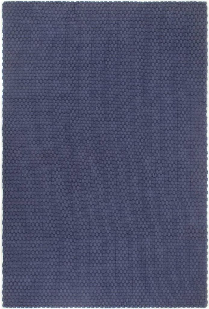 Ankonbej Teppich Rechteckig Marineblau 120x180 cm Baumwolle