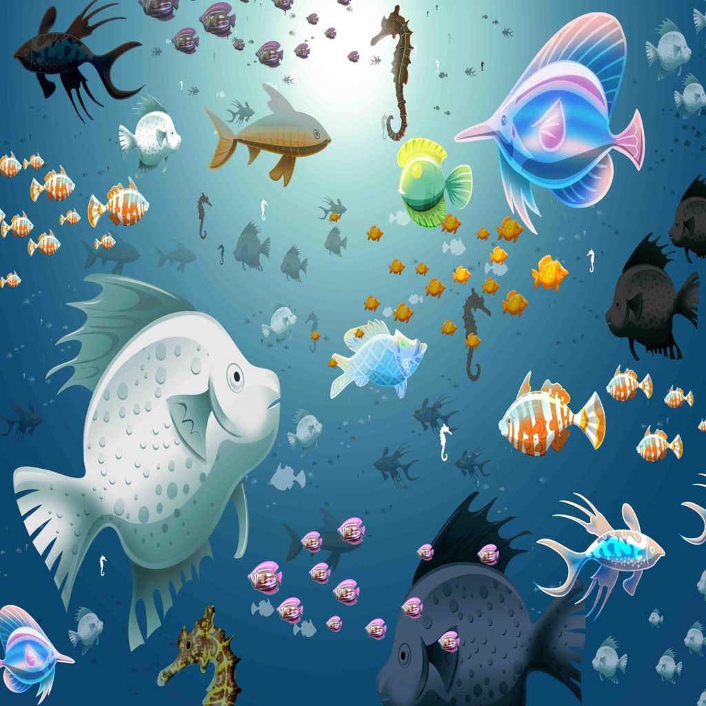 Malen nach Zahlen XL 5d Diamond Painting Fische im Meer Malen nach Zahlen 40x50cm