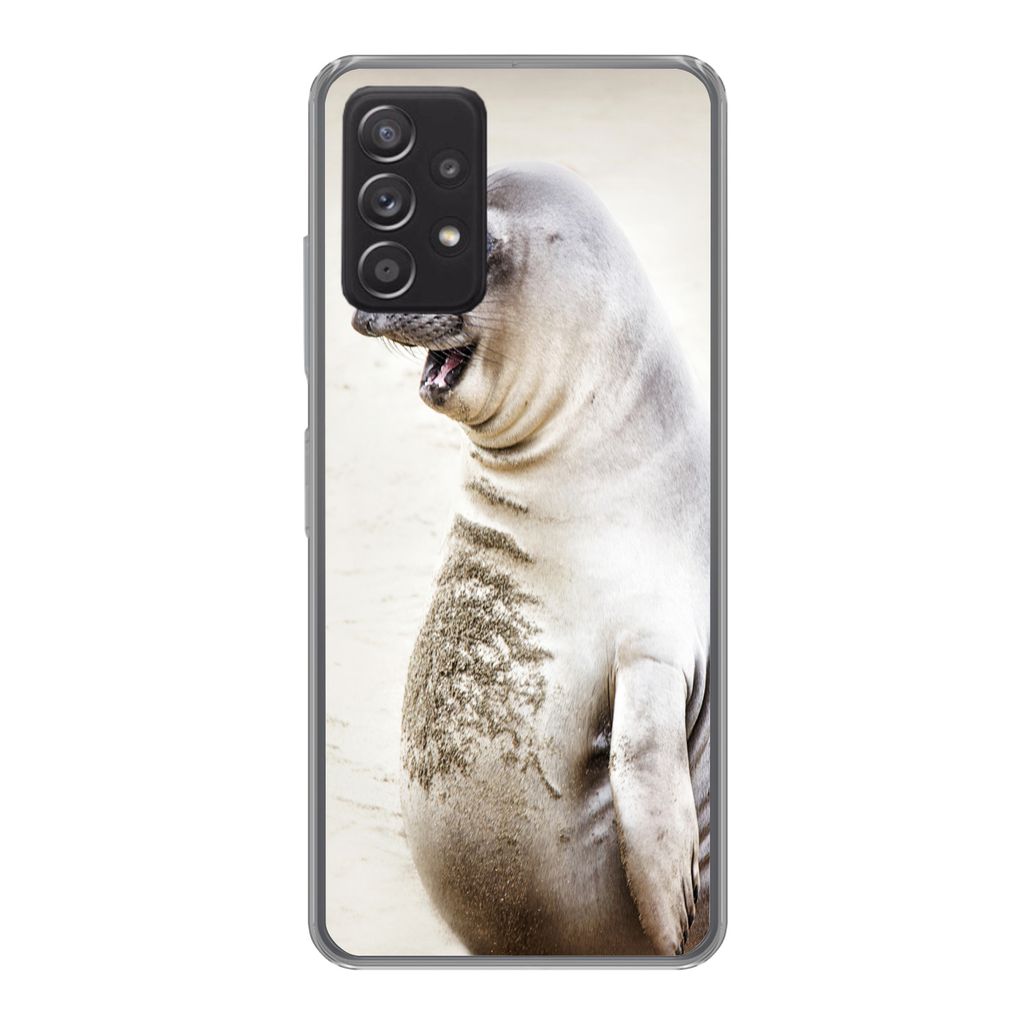 MuchoWow Handyhülle Schutzhülle Hülle für Samsung Galaxy A33 5G Seeelefant - Lustig - Lachen - Kinder - Jungen - Mädchen - Kinder Silikon So...