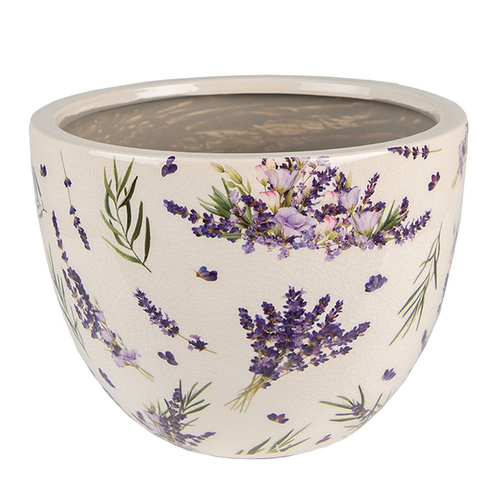 Clayre & Eef Doniczka Ø 20x15 cm Fioletowa Zielona Zdjęcie produktu 