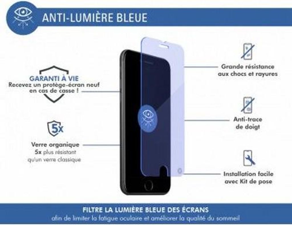 Force Glass, Glas-Folie Blaulichtfilter Apple iPhone SE 2020, Transparent