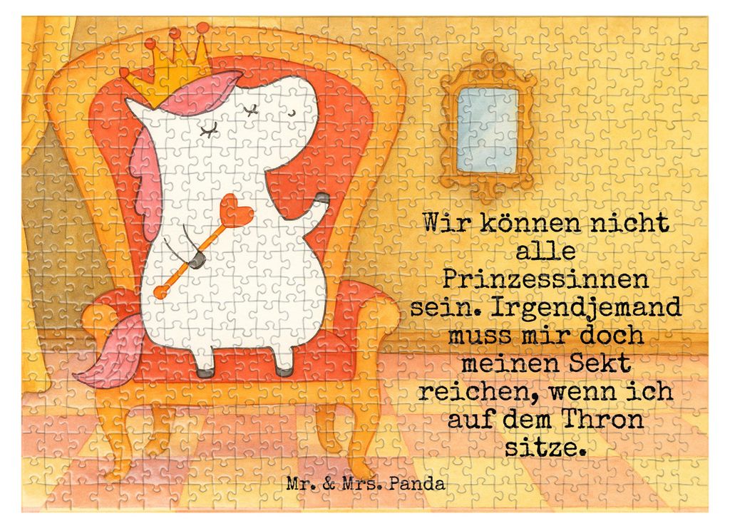 Mr. & Mrs. Panda Puzzle Einhorn Prinzessin Design 551 Teile - Weiß - Geschenk, Geduldspiel, Geburtstagsgeschenk, 2000, 500, Puzzlespiel, Geburtsta...