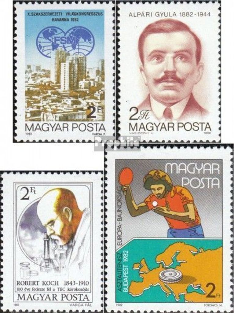 Briefmarken Ungarn 1982 Mi 3534A,3535A,3536A,3547A (kompl.Ausg.) postfrisch Sondermarken