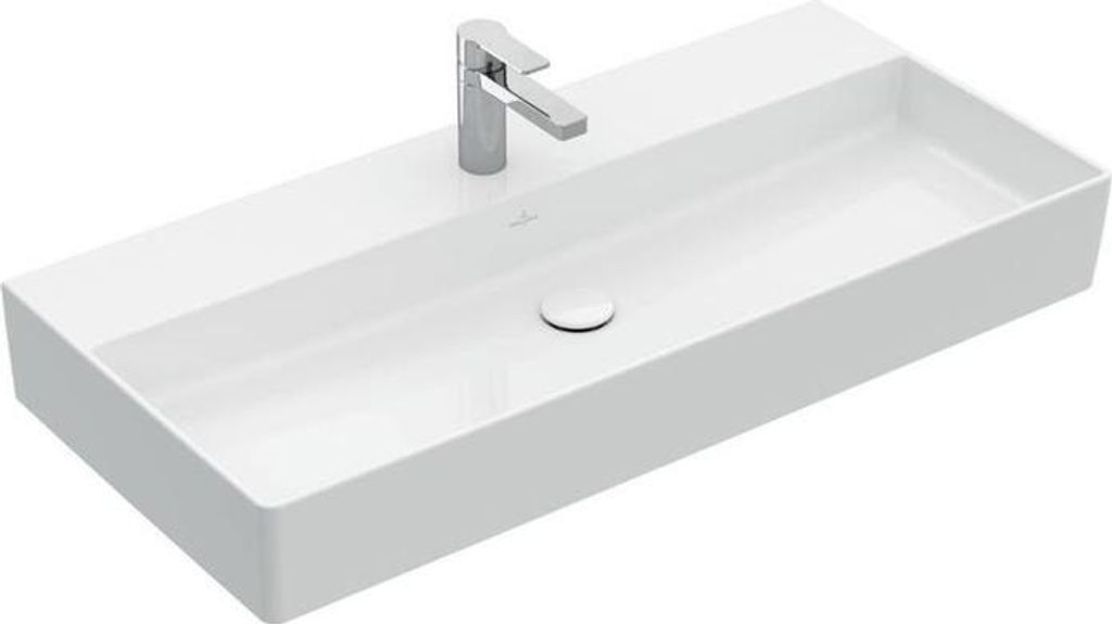 Villeroy & Boch Memento 2.0 Wandwaschbecken, 1 Hahnloch, ohne Überlauf, geschliffen, 1000x470mm, 4A221HI4