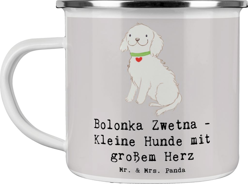 Mr. & Mrs. Panda Pott Bolonka Zwetna Herz - Grau Pastell - Geschenk, Kaffeepott, Spruch, becher emaille, Tasse, Hunderassen Charakter, Hunderasse, ...