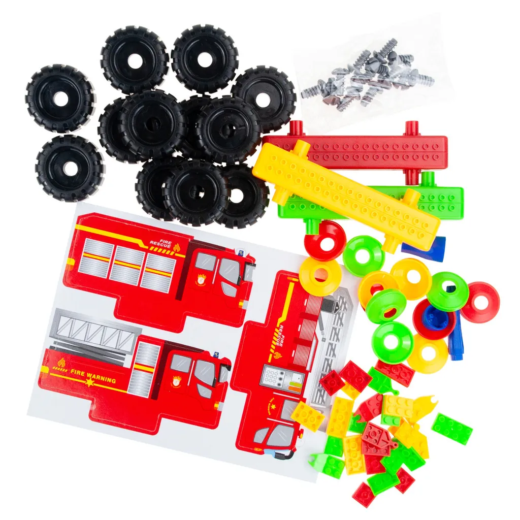Kit Construction 3 Camions de Pompiers Modulaires 68 Éléments - 4