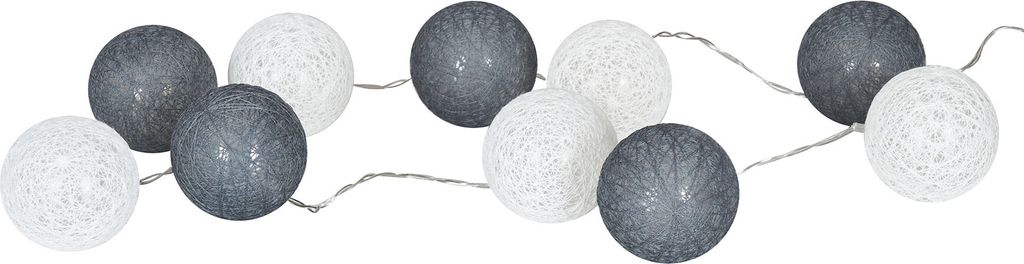 10er Lichterkette LED Ø6cm Kugeln Girlande Lampions Produktbild 