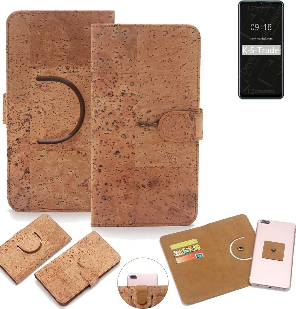 K-S-Trade Handy Hülle Schutz Hülle kompatibel mit Oukitel C25 Handyhülle Schutzhülle Korkhülle Kork-Hülle 1x