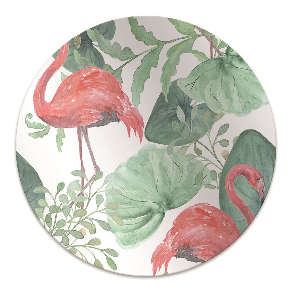 Rundmatte - Stuhlunterlage Bürostuhlunterlage - Rund Ø 100 cm - Bodenmatte - Fußmatte - Exotische Flamingos.