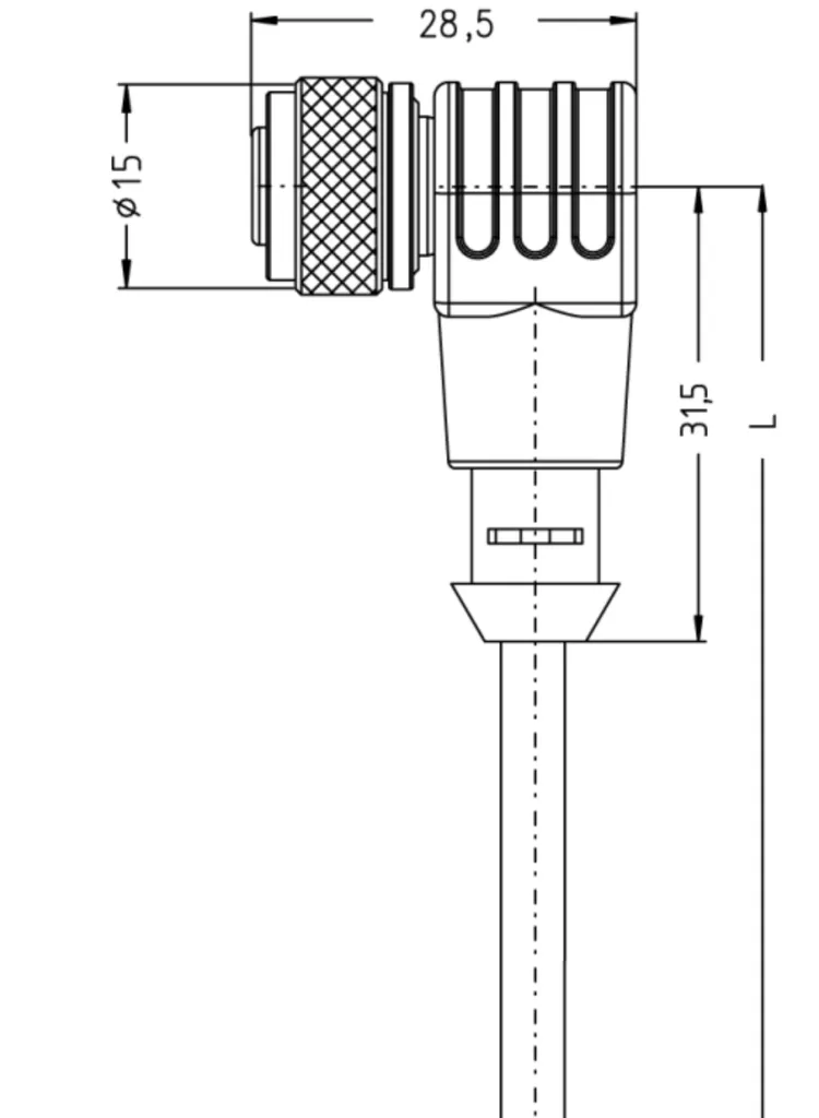 Câble de raccordement M12x1 résistant aux hautes températures 5m