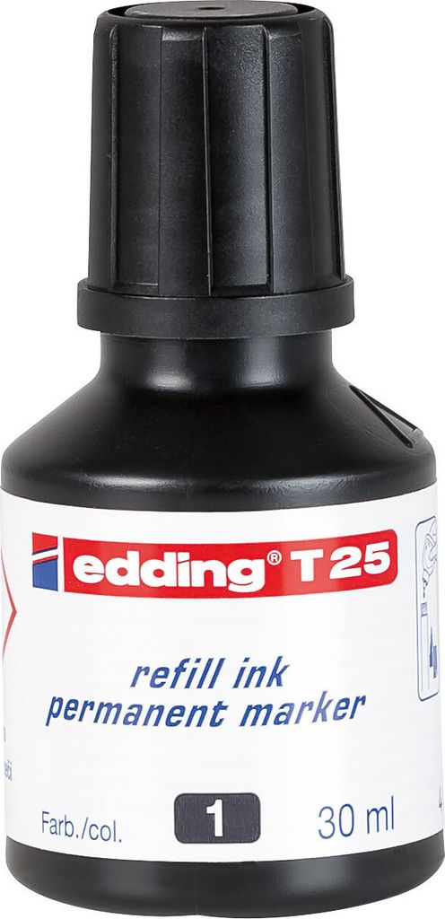 Edding T 25, Schwarz, Weiß, 30 ml, 1 Stück(e) Produktbild 