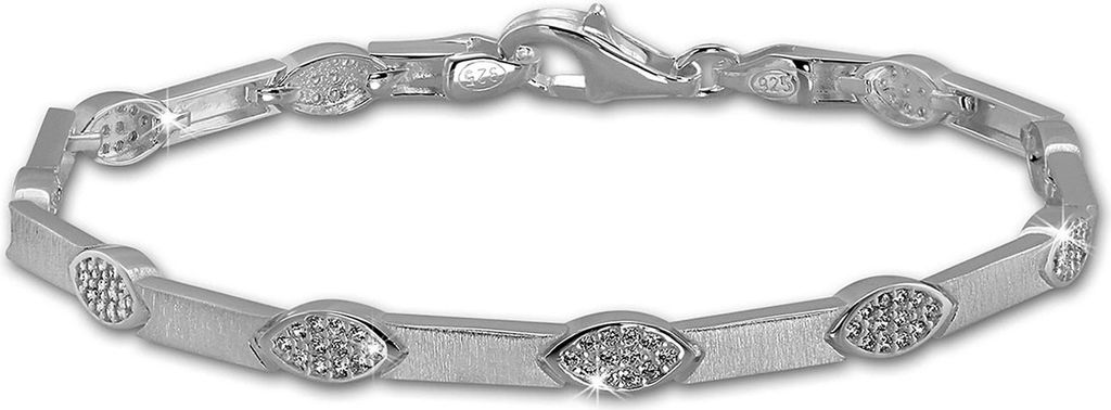 SilberDream Armband 18,5cm 925er Sterling Silber Eye weiß Damen Schmuck SDA462W