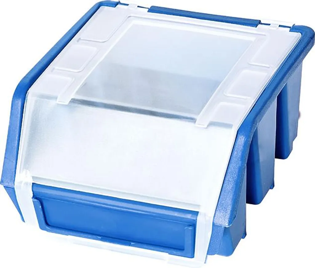 Bac de rangement gerbable Ergobox bleu avec couvercle de protection